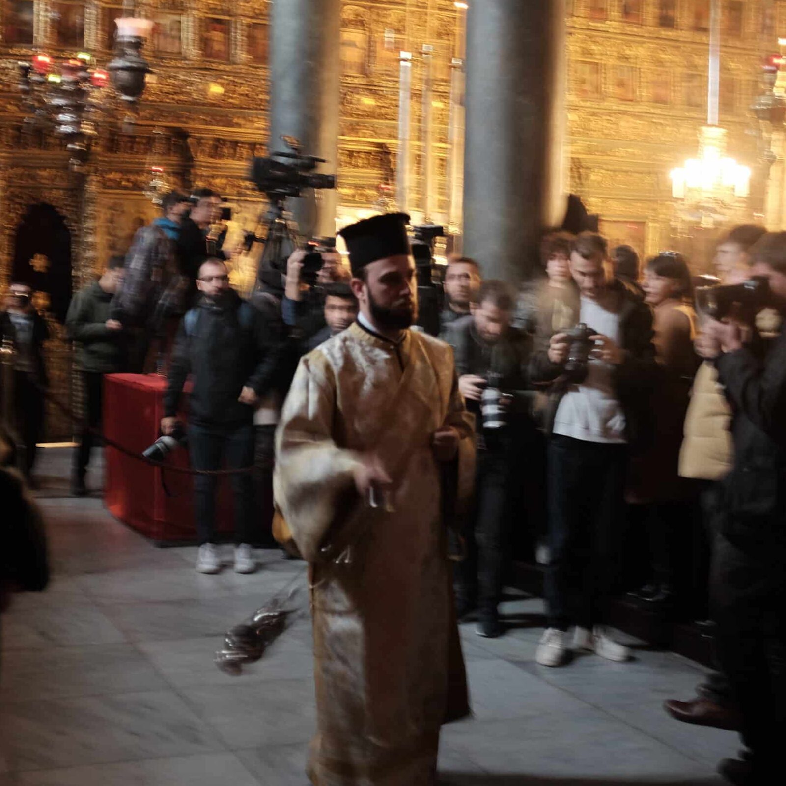 The ceremony held at the Fener Greek Patriarchate before the cross was thrown into the sea